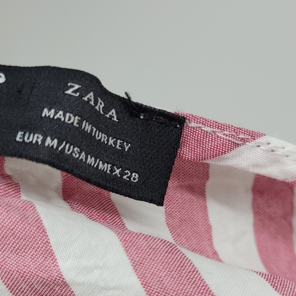 Zara trf collection Womens Striped Ruffled Detail Button Up Blouse Size M - Picture 7 of 12